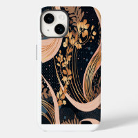 Motif floral abstrait, pois, vignes