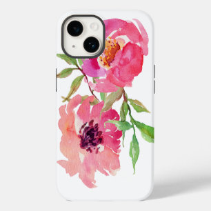 Coque Pour iPhone 14 Motif floral aquarelle rose féminin