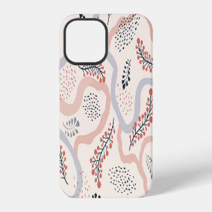 Coque iPhone 12 Motif floral artistique, décoration d'automne orne