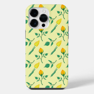 Coque Pour Pour iPhone 14 Pro Max Motif floral avec fleurs de rose jaune et tulipe