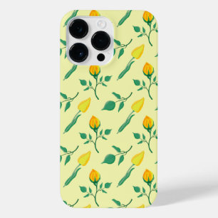 Coque Pour Pour iPhone 14 Pro Max Motif floral avec rose jaune et fleurs de tulipe