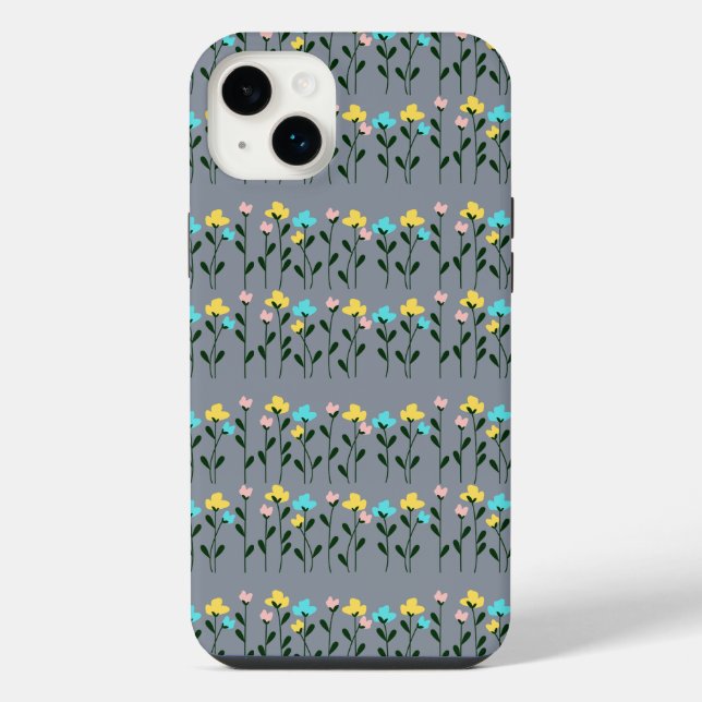Coque iPhone  Motif floral chic Monogramme gris  (Verso)
