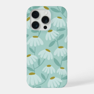 Coque iPhone 15 Pro Motif floral de pâquerettes grimpantes bleues et v