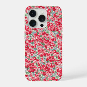 Coque iPhone 15 Pro Motif floral de rose rouge vintage