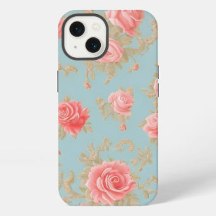 Etui iPhone 13 Motif floral de roses roses
