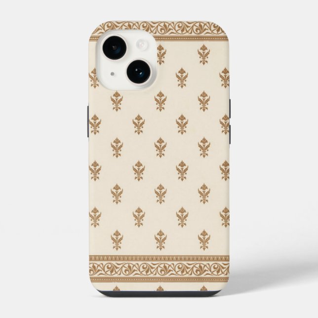 Coque iPhone Motif floral doré (Verso)