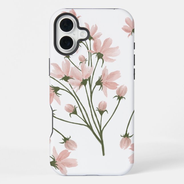 Coque iPhone Motif floral élégant rose (Verso)