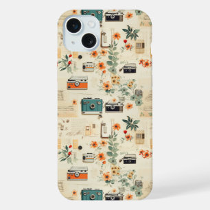 Coque iPhone 15 Plus Motif floral et appareil photo vintage (6)