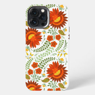 Etui iPhone 13 Pro Max Motif floral folklorique ukrainien. Style ukrainie