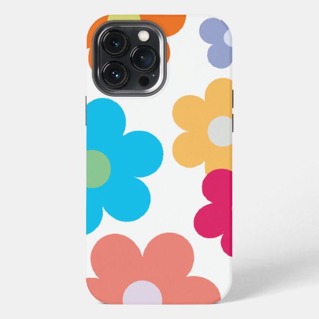 Coque iPhone Motif floral multicolore plat (Verso)