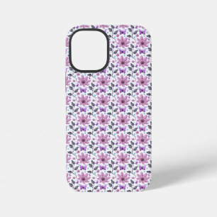 Coque iPhone 12 Mini Motif floral papillon violet Cottagecore mignon