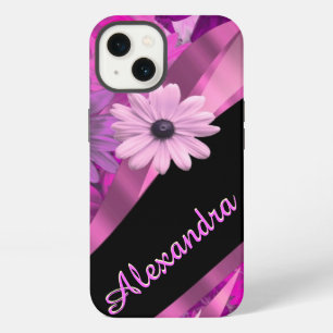 Etui iPhone 13 Motif floral rose personnalisé joli