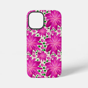 Coque iPhone 12 Mini Motif floral rose vif sans couture