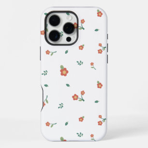 Coque iPhone 16 Pro Max Motif floral rouge Ditsy transparent sans couture