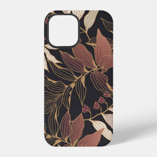 Coque iPhone 12 Motif Floral sans couture avec feuilles sur le dos