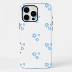 Coque iPhone 16 Pro Max Motif floral sans couture avec petites fleurs bleu