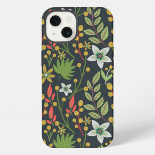 Etui iPhone 13 Motif floral sans couture coloré fleurs et feuille