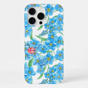 Coque iPhone 16 Pro Max Motif floral sans couture myosotis