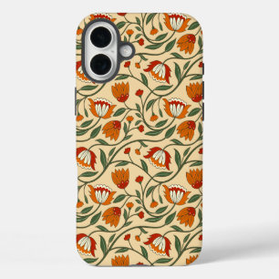 Coque iPhone 16 Plus Motif floral sans couture sur fond beige