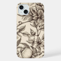 Motif floral sépia vintage (2)