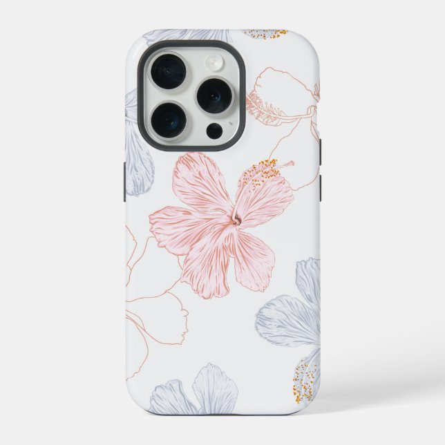 Coque iPhone Motif floral tropical sans couture (Verso)