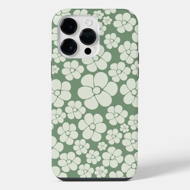 Coque iPhone Motif floral - Vert (Verso)
