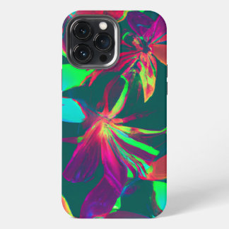 Etui iPhone 13 Pro Max Motif floral vert et violet