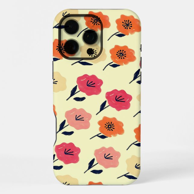 Coque iPhone Motif floral vibrant (Verso)