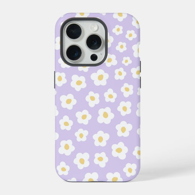 Coque iPhone Motif floral violet (Verso)