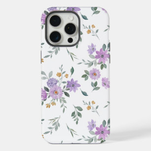 Coque iPhone 15 Pro Max Motif floral violet aquarelle