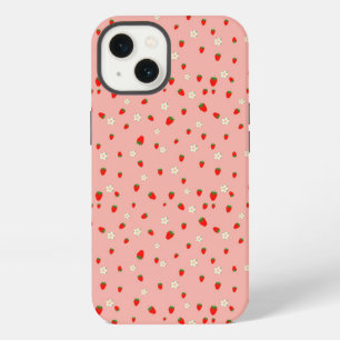 Etui iPhone 13 Motif Fraises et Fleurs