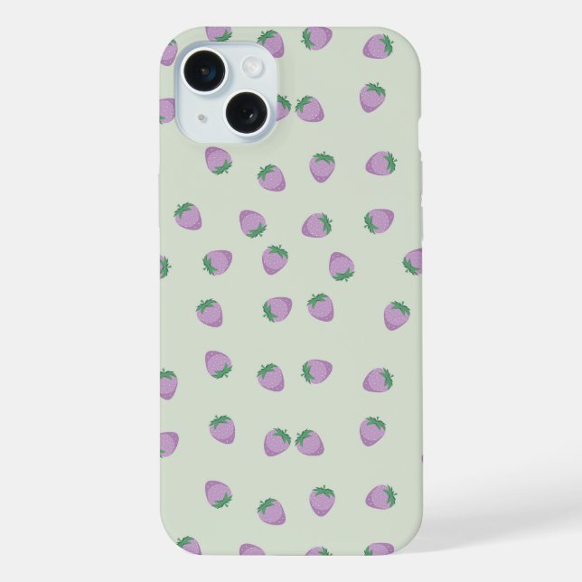 Coque iPhone Motif Fraises Violettes (Verso)