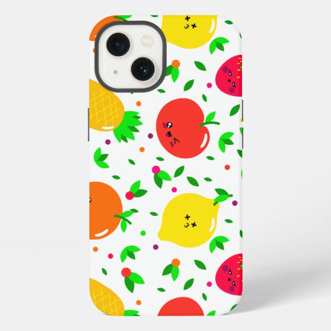 Coque iPhone motif, fruits, orange (Verso)
