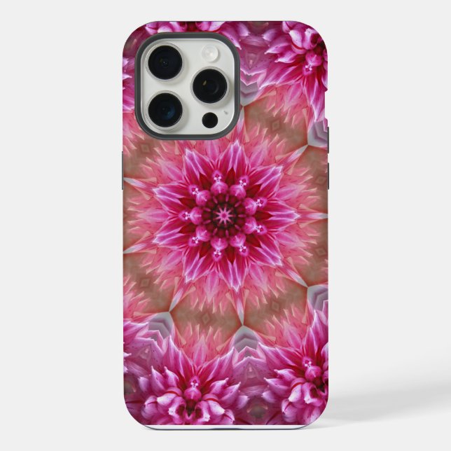 Coque iPhone Motif géométrique à fleurs rose Mandala-67545 (Verso)