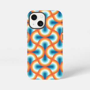 Etui iPhone 13 Mini Motif géométrique arc-en-ciel rétro