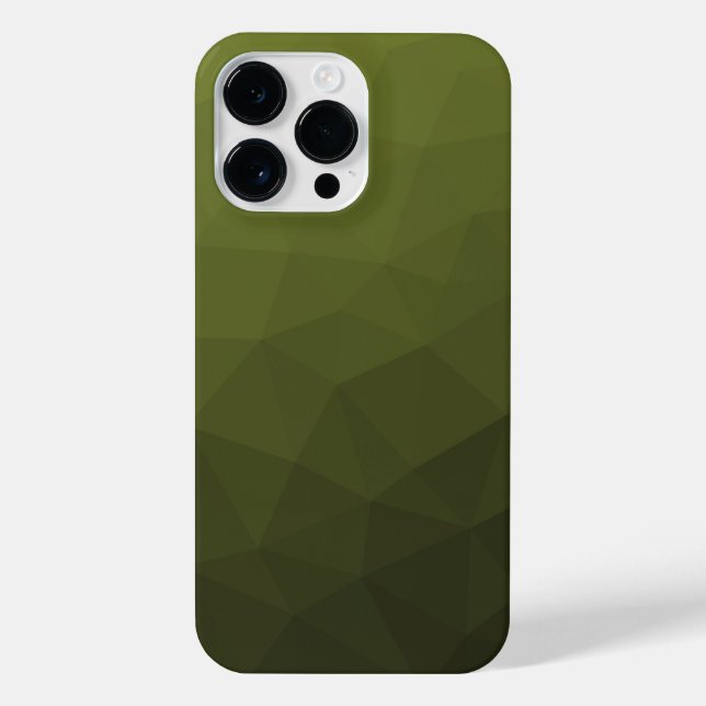 Coque iPhone Motif géométrique du maillage vert de l'Armée (Verso)