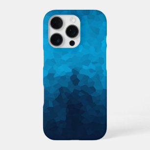 Coque iPhone 16 Pro Motif géométrique en mosaïque bleue