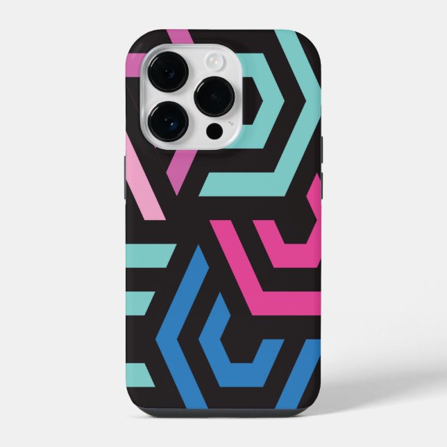 Coque iPhone Motif géométrique hexagonal                (Verso)