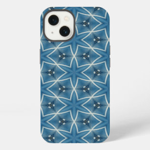 Etui iPhone 13 Motif géométrique kaléidoscopique à étoiles bleues