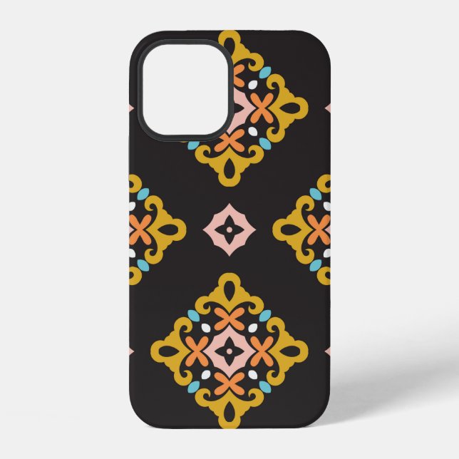 Coque iPhone Motif géométrique sans couture. Conception de text (Verso)
