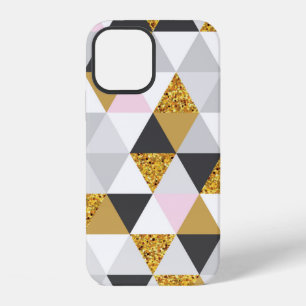 Coque iPhone 12 Motif géométrique sans fin en marbre doré