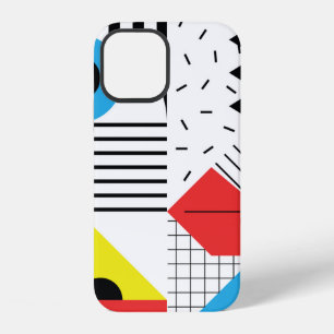 Coque iPhone 12 Motif géométrique transparent avec formes abstrait