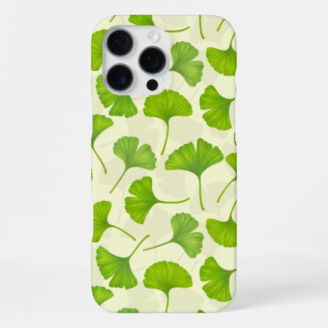 Coque iPhone Motif Ginkgo sur blanc (Verso)