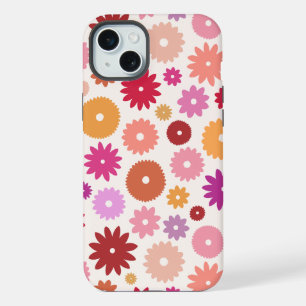 Coque iPhone 15 Plus Motif grand format de fleurs colorées