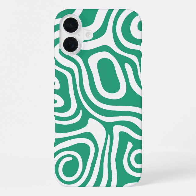 Coque iPhone Motif graphique de labyrinthe vert (Verso)