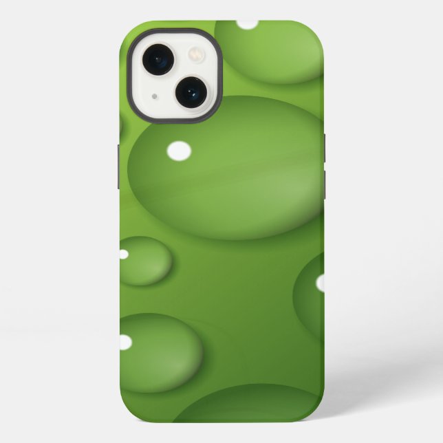 Coque iPhone Motif Green Raindrop (Verso)