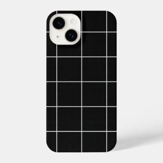 Coque Pour iPhone 14 Motif Grille noir et blanc
