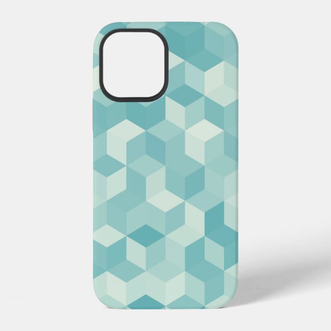 Coque iPhone Motif hexagonal bleu clair sans couture (Verso)