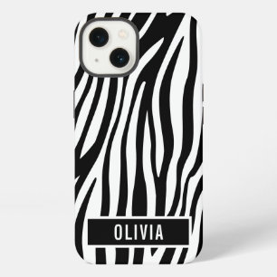 Etui iPhone 13 Motif imprimé animal zèbre Nom personnalisé Classi