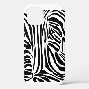 Coque iPhone 12 Motif Imprimé Zèbre Noir et Blanc Gras